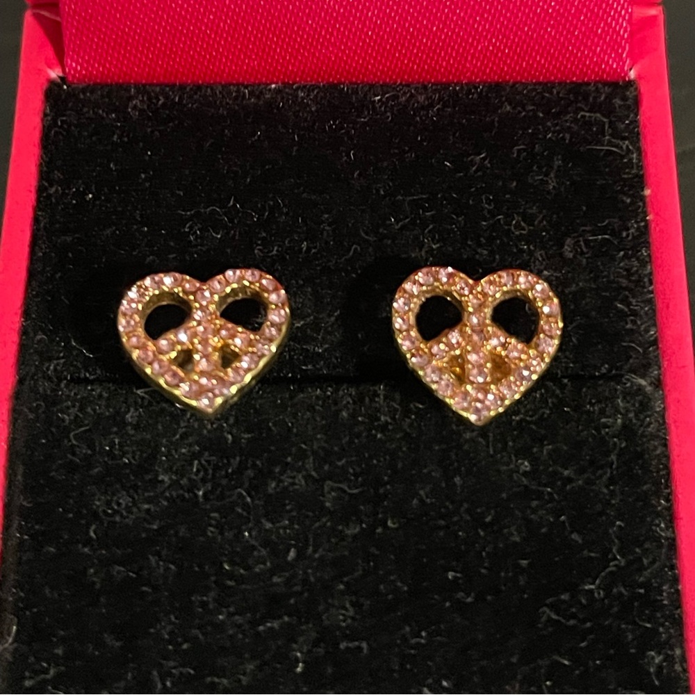 Juicy Couture Heart Peace Earrings, Pink